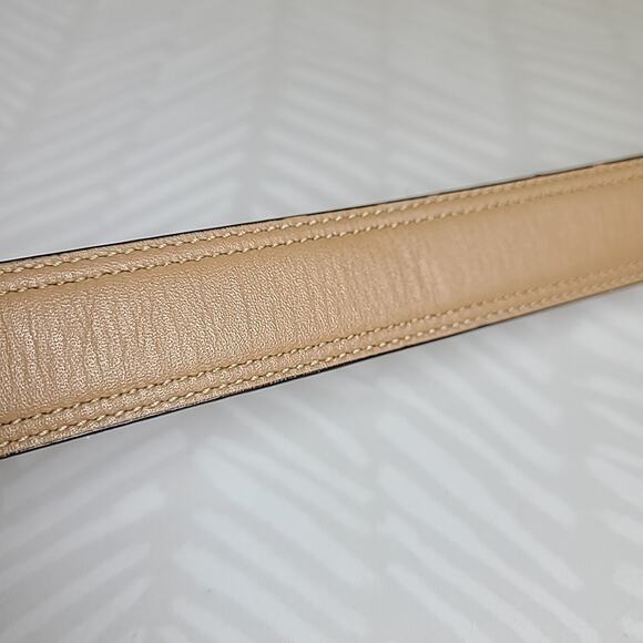 Coach Signature Leather Dog Leash 4005 Khaki Camel Rare Large 50" X 1" EUC - Picture 6 of 6